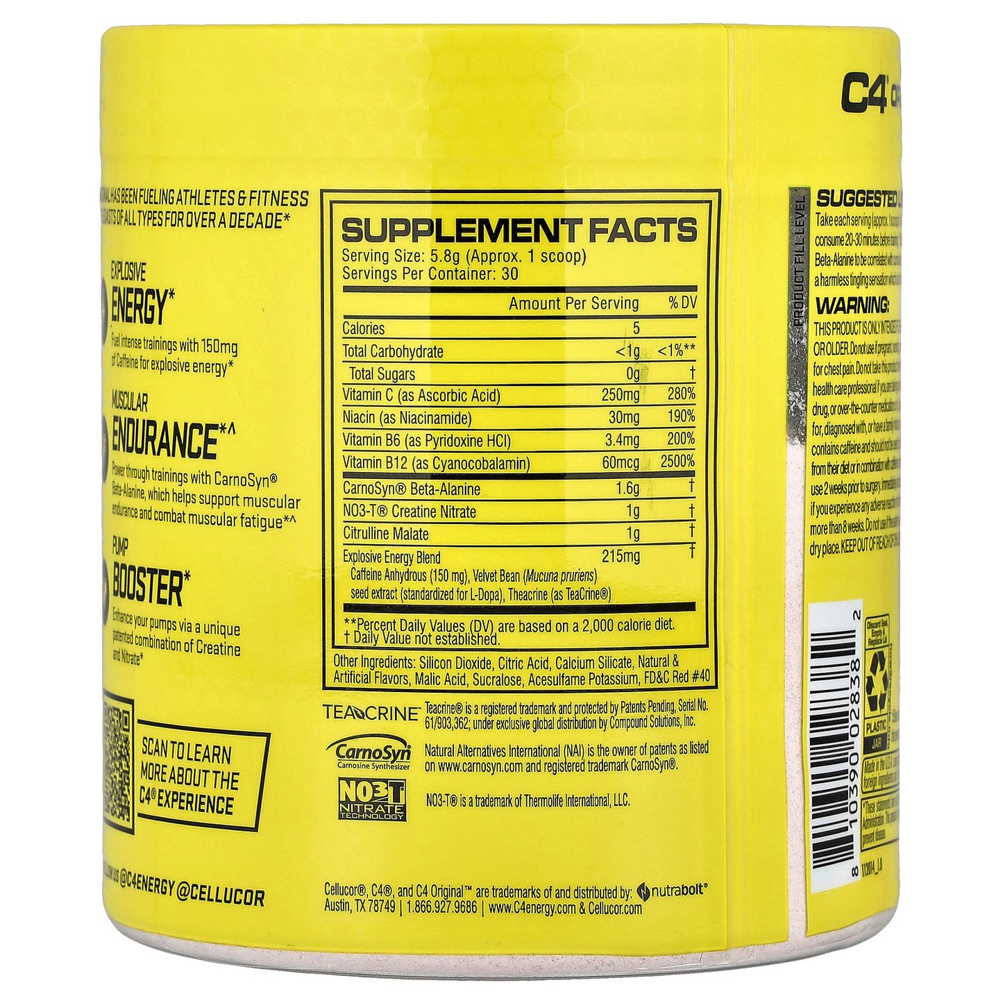 C4 / Cellucor, C4® Original, Pre-Workout, Cherry Limeade, 6.1 oz (174 g)