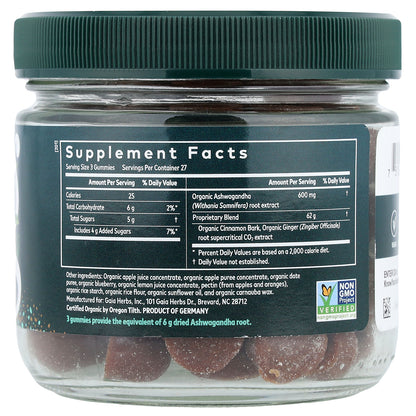 Gaia Herbs, Ashwagandha Gummies, Apple Cinnamon, 81 Count