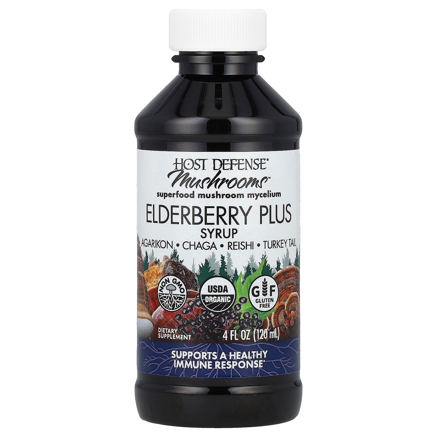 Host Defense, Mushrooms™, Elderberry Plus Syrup, 4 fl oz (120 ml)