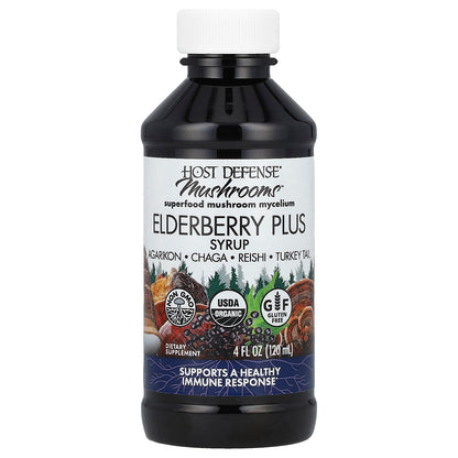 Host Defense, Mushrooms™, Elderberry Plus Syrup, 4 fl oz (120 ml)