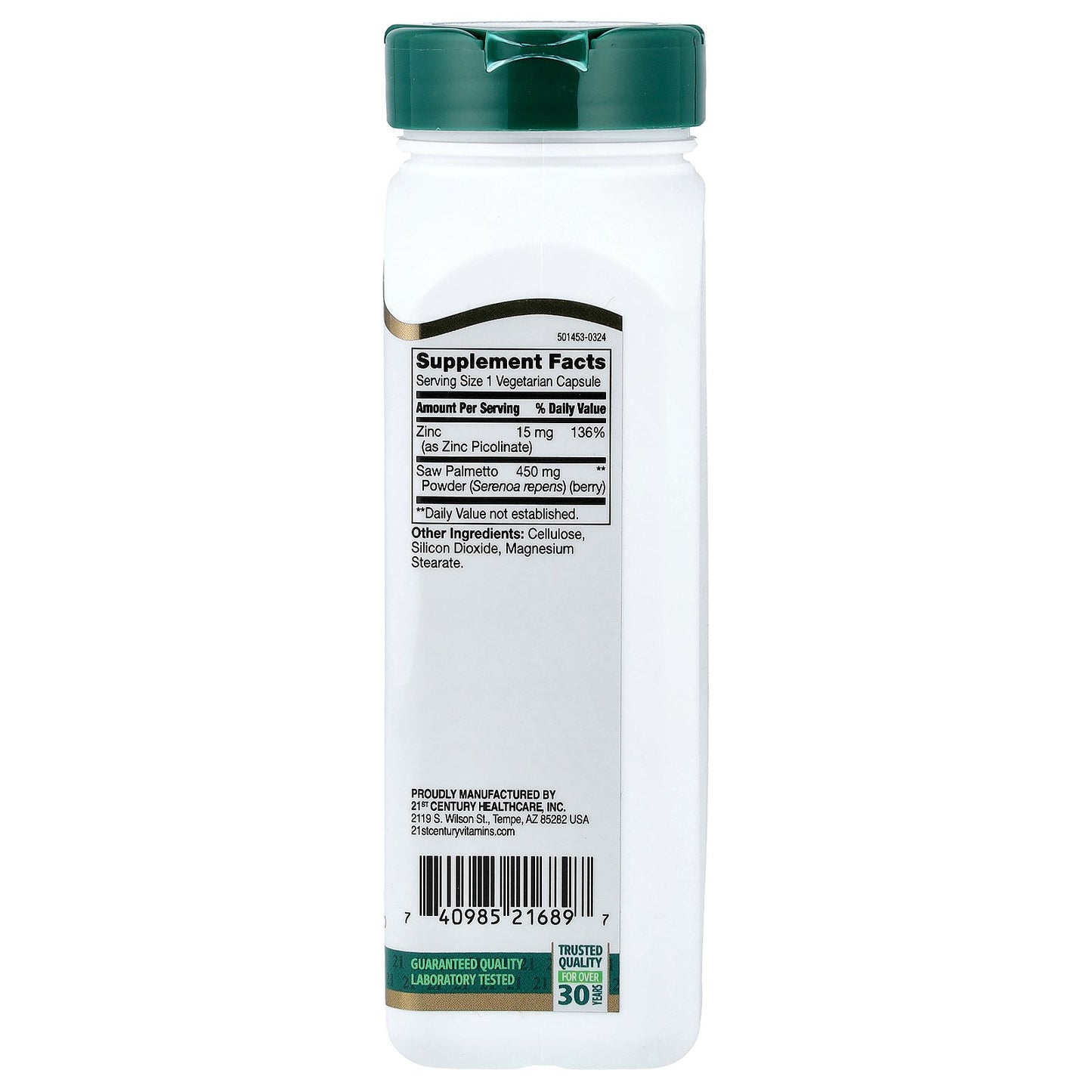 21st Century, Saw Palmetto, 200 Vegetarian Capsules