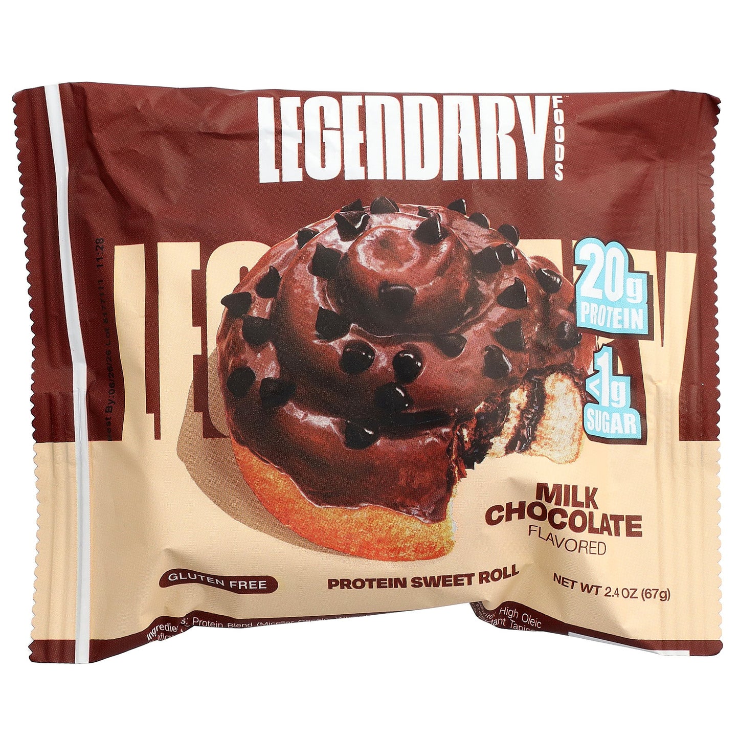 Legendary Foods, Protein Sweet Roll, Milk Chocolate, 8 Pack, 2.4 oz (67 g) Each
