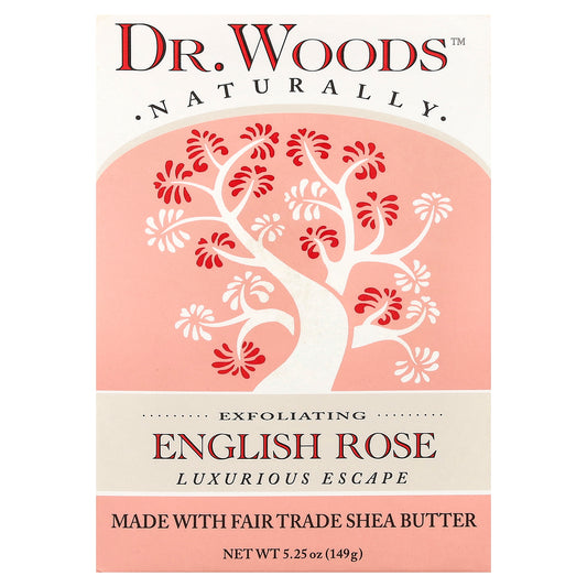 Dr. Woods, Exfoliating Bar Soap, English Rose , 5.25 oz (149 g)