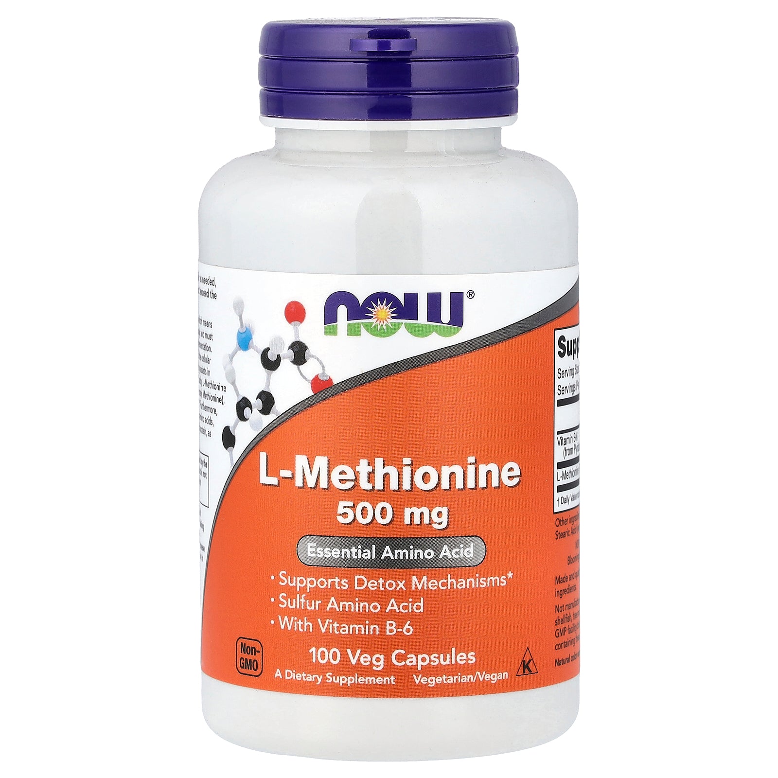 NOW Foods, L-Methionine, 100 Veg Capsules