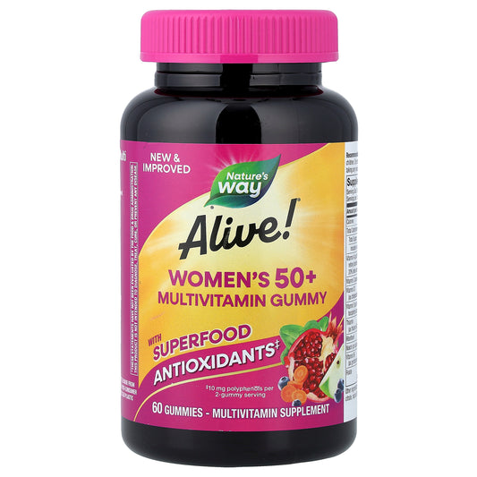 Nature's Way, Alive!® Women's 50+ Multivitamin Gummy, Mixed Berry, 60 Gummies