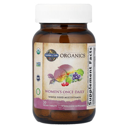 Garden of Life, Organics, Women's Once Daily, Whole Food Multivitamin, 30 Vegan Tablets