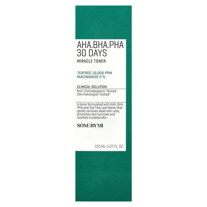 SOME BY MI, AHA. BHA. PHA 30 Days Miracle Toner, 5.07 fl oz (150 ml)