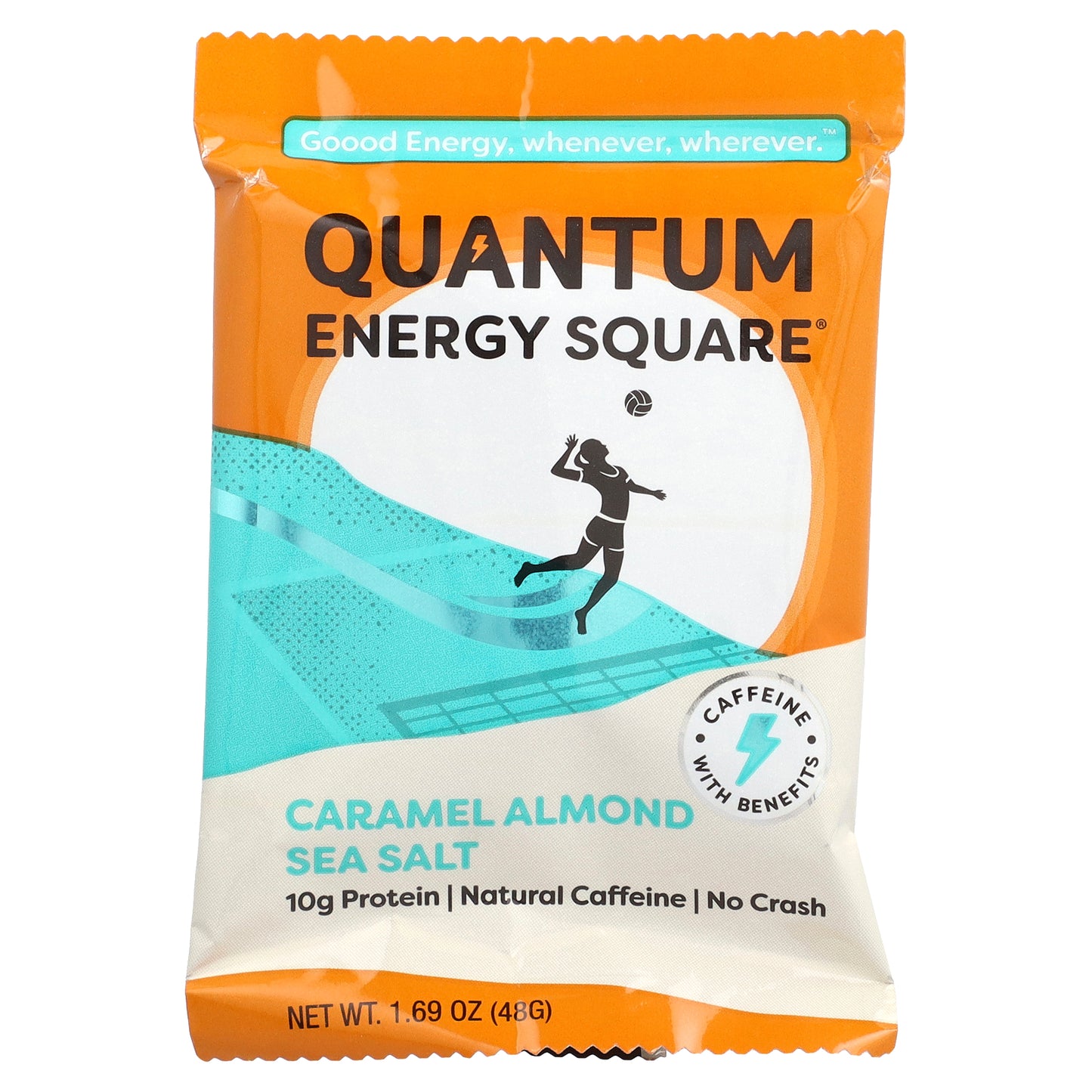 Quantum Energy Square, Caramel Almond Sea Salt, 8 Squares, 1.69 oz (48 g) Each