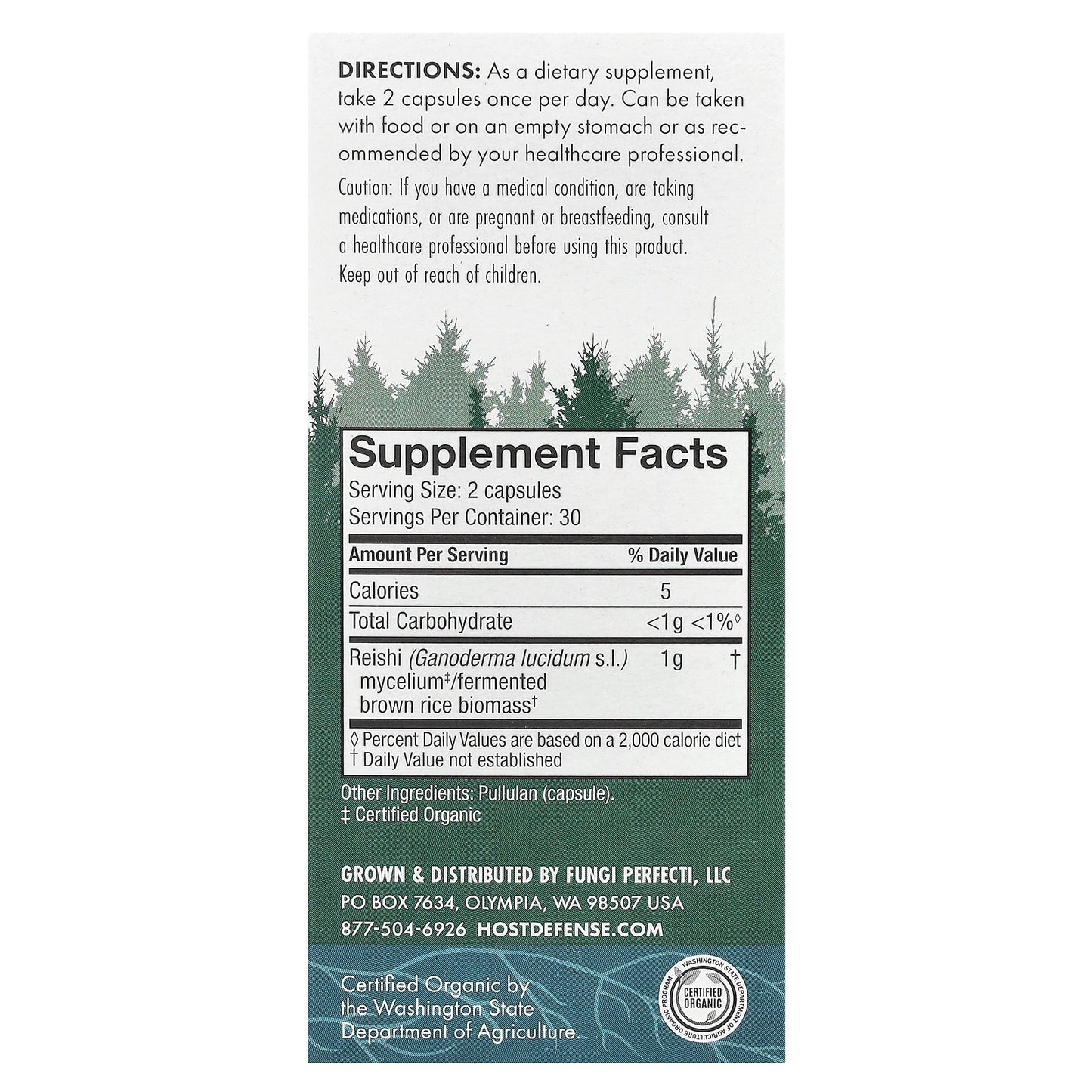 Host Defense, Mushrooms™, Reishi, 60 Capsules (0.5 g per Capsule)