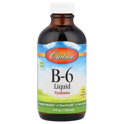 Carlson, B-6 Liquid, Natural Berry Lemonade, 4 fl oz (120 ml)