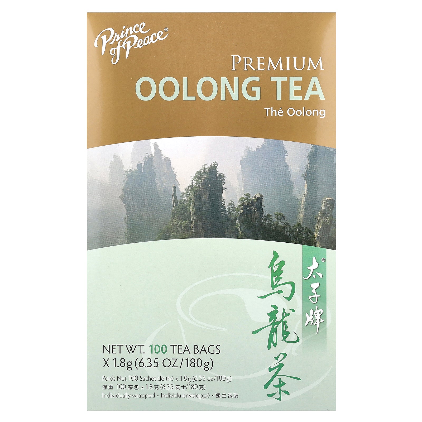 Prince of Peace, Premium Oolong Tea, 100 Tea Bags,  6.35 oz (180 g)