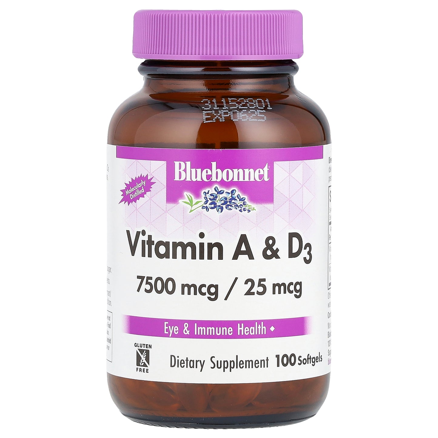 Bluebonnet Nutrition, Vitamin A & D3, 100 Softgels