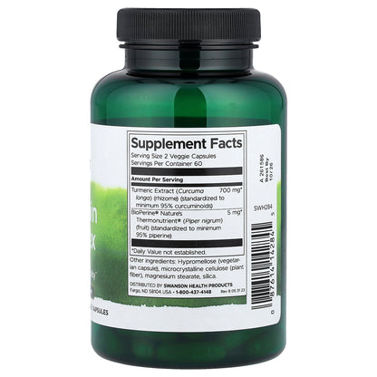 Swanson, Curcumin Complex, Standardized With BioPerine®, 120 Veggie Capsules