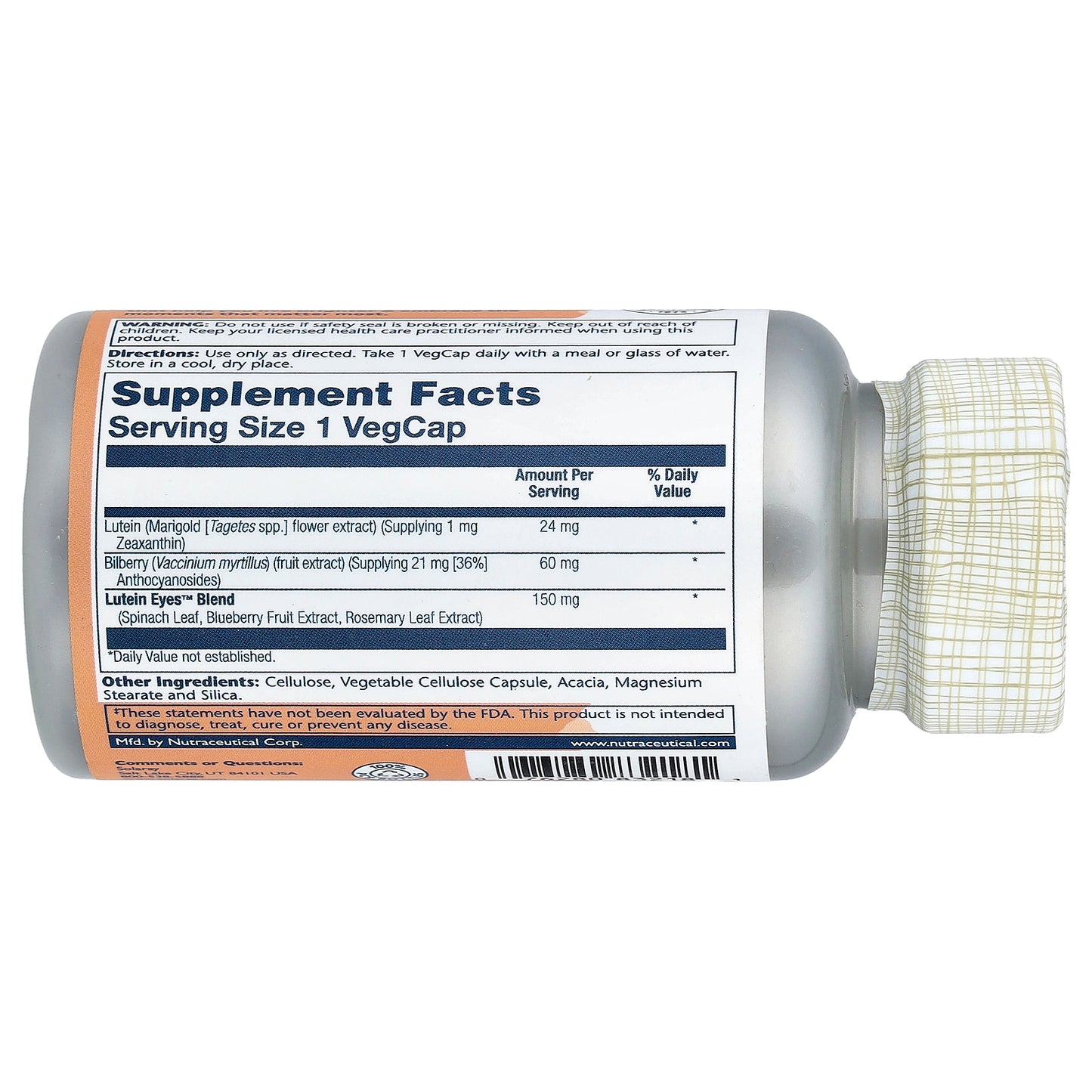 Solaray, Advanced Lutein Eyes™ 24 with Bilberry & Blueberry, 60 VegCaps