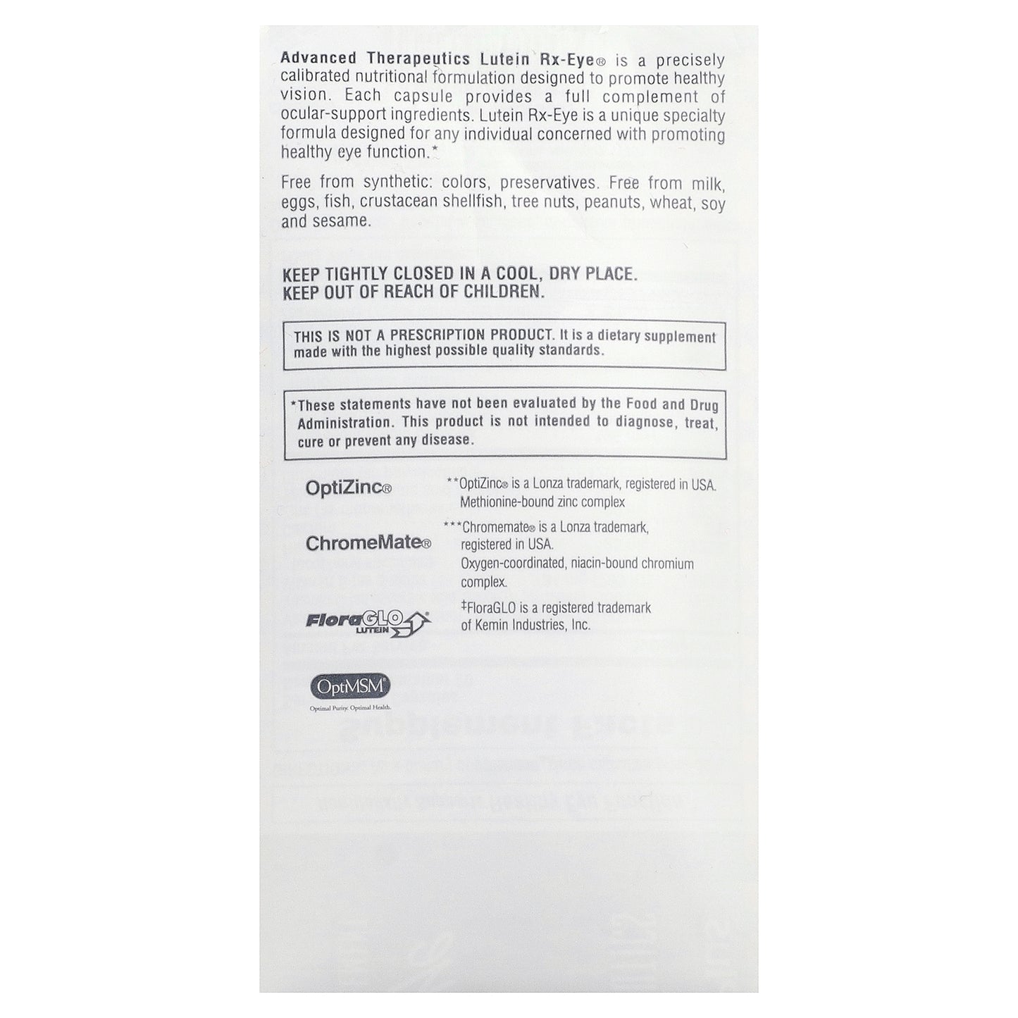 NaturesPlus, Advanced Therapeutics, Lutein RX-Eye®, 60 Capsules