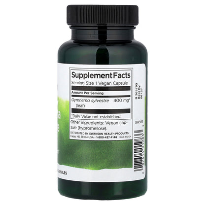 Swanson, Full Spectrum® Gymnema Sylvestre Leaf, 400 mg, 100 Vegan Capsules