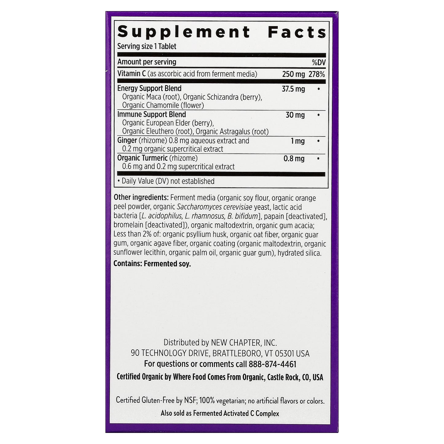 New Chapter, Immune Defense, Vitamin C + Elderberry, 30 Vegetarian Tablets