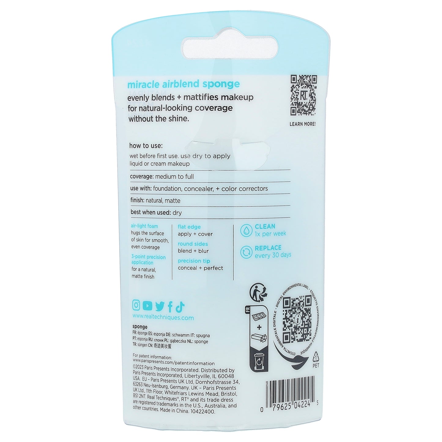 Real Techniques, Miracle Airblend Sponge, 1 Sponge