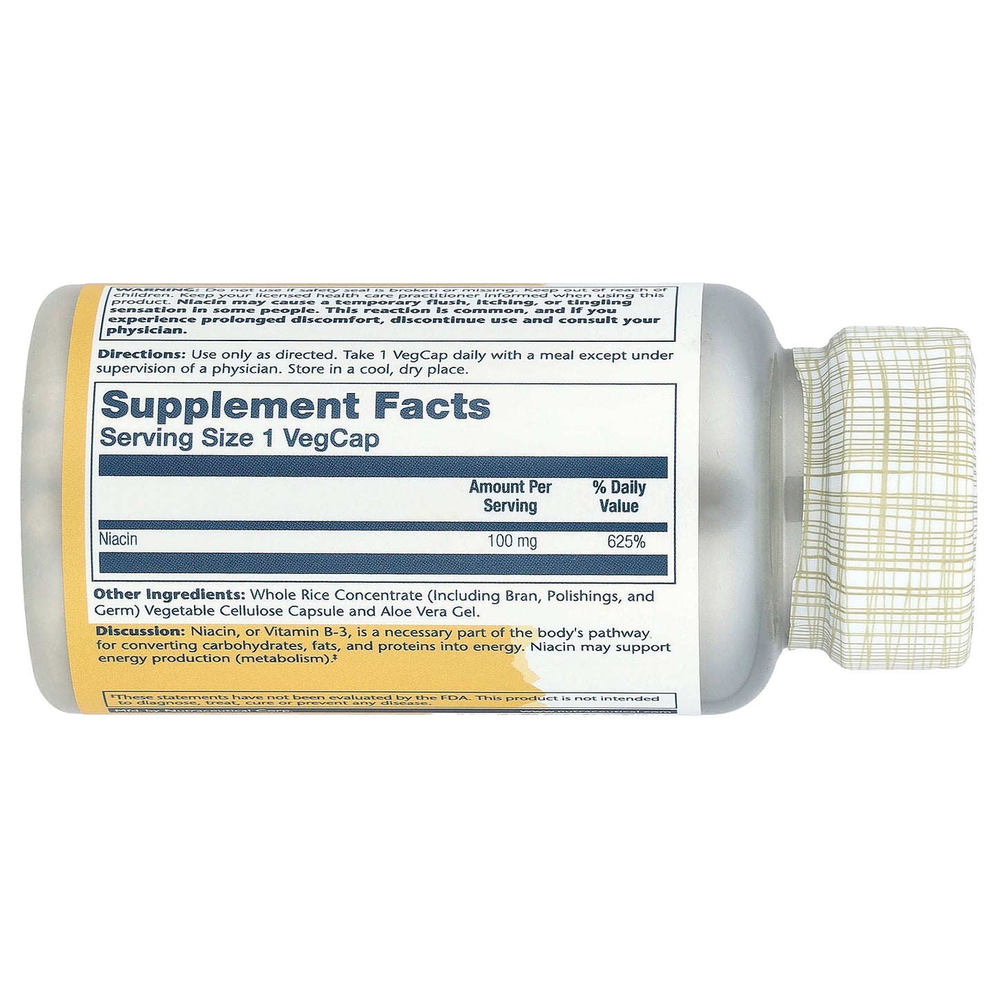 Solaray, Niacin, 100 mg, 100 VegCaps