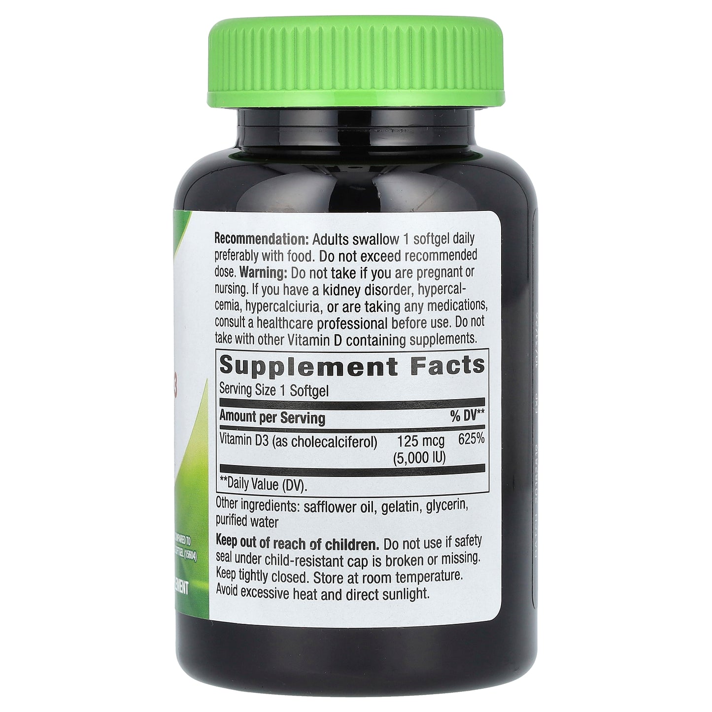 Nature's Way, Vitamin D3 Max, 125 mcg (5,000 IU), 240 Softgels