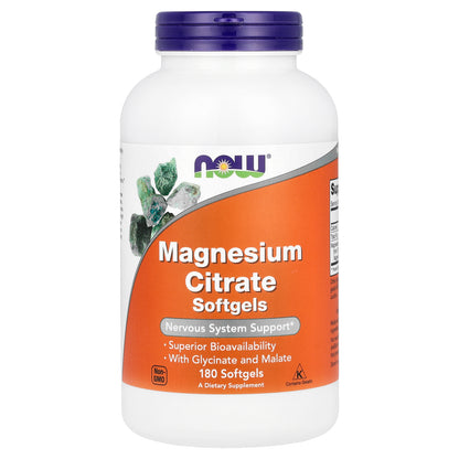 NOW Foods, Magnesium Citrate, 180 Softgels