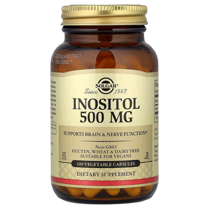 Solgar, Inositol, 500 mg, 100 Vegetable Capsules