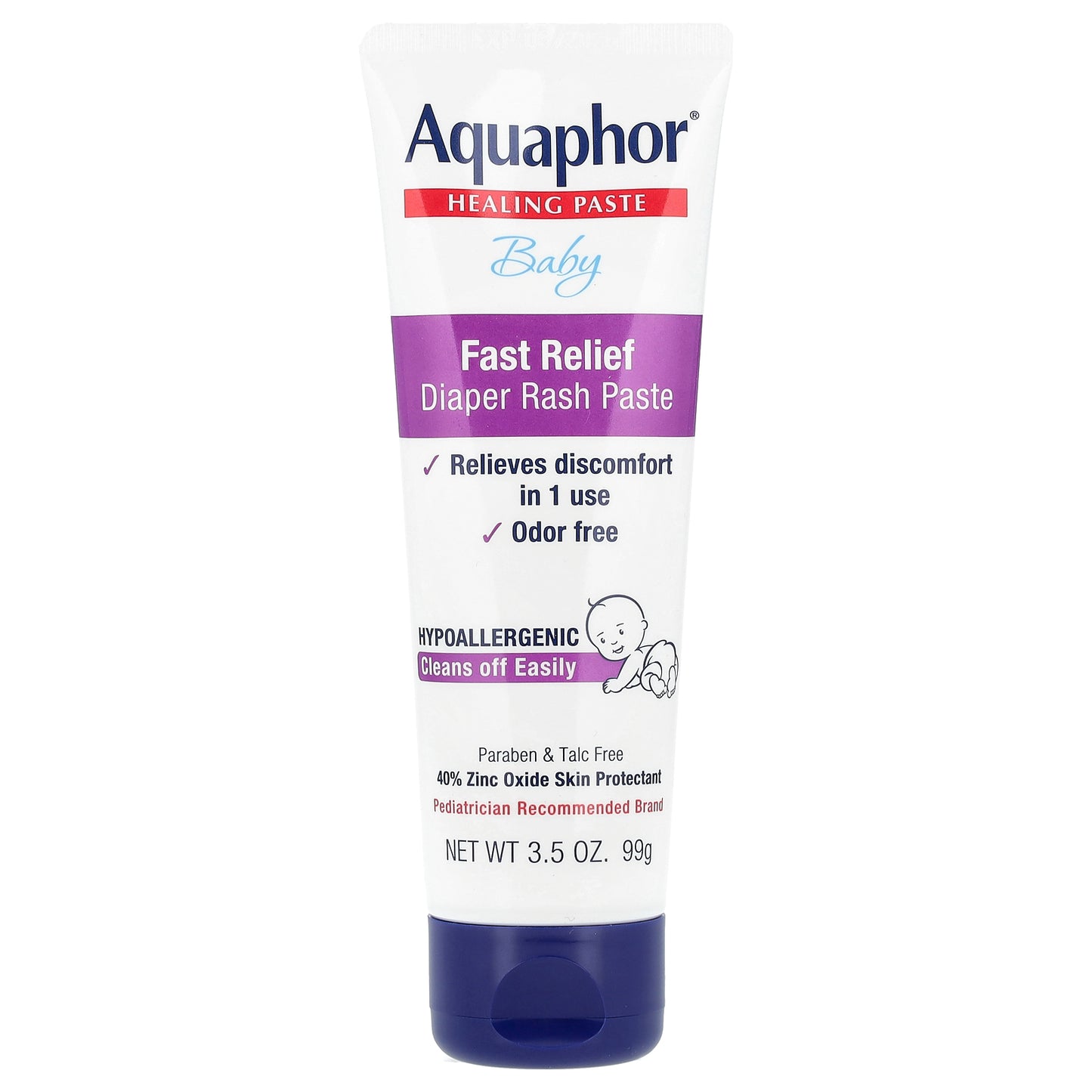 Aquaphor, Baby, Fast Relief Diaper Rash Paste, 3.5 oz (99 g)