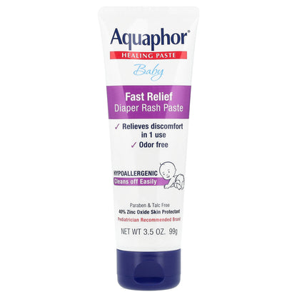 Aquaphor, Baby, Fast Relief Diaper Rash Paste, 3.5 oz (99 g)