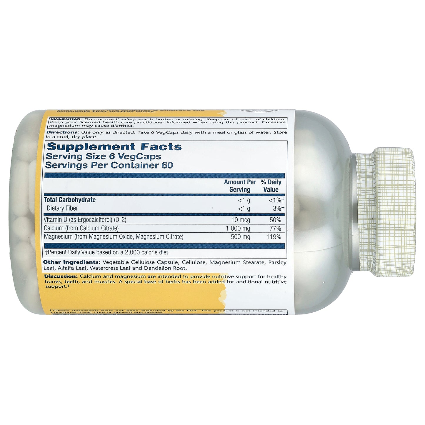Solaray, Cal-Mag Citrate with Vitamin D-2, 360 VegCaps
