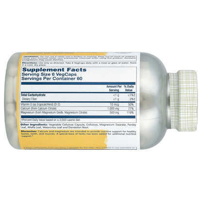 Solaray, Cal-Mag Citrate with Vitamin D-2, 360 VegCaps