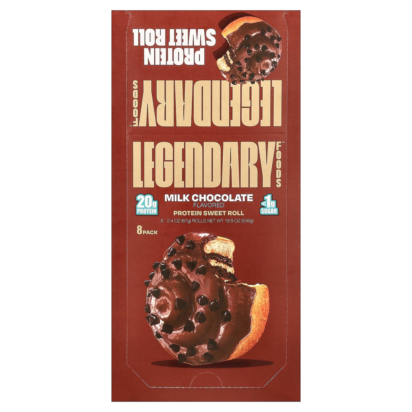 Legendary Foods, Protein Sweet Roll, Milk Chocolate, 8 Pack, 2.4 oz (67 g) Each