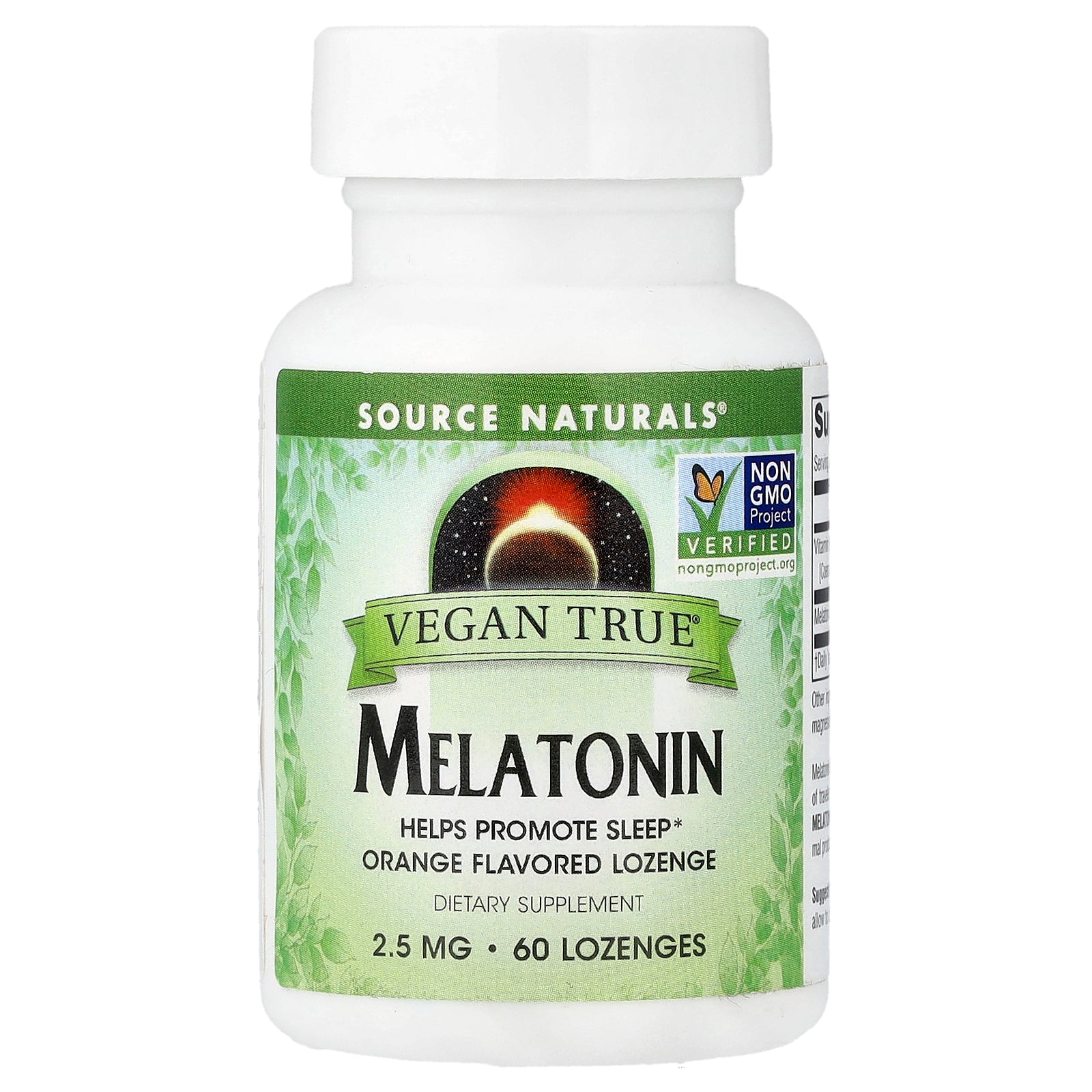 Source Naturals, Vegan True®, Melatonin, Orange, 60 Lozenges