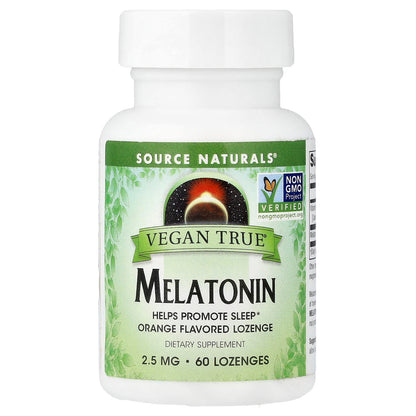 Source Naturals, Vegan True®, Melatonin, Orange, 60 Lozenges