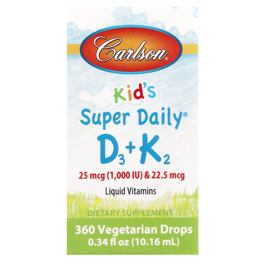 Carlson, Kid's Super Daily D3+K2, 0.34 fl oz (10.16 ml)