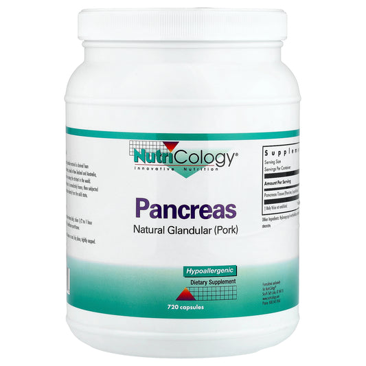 Nutricology, Pancreas, Natural Glandular (Pork), 720 Capsules (425 mg per Capsule)