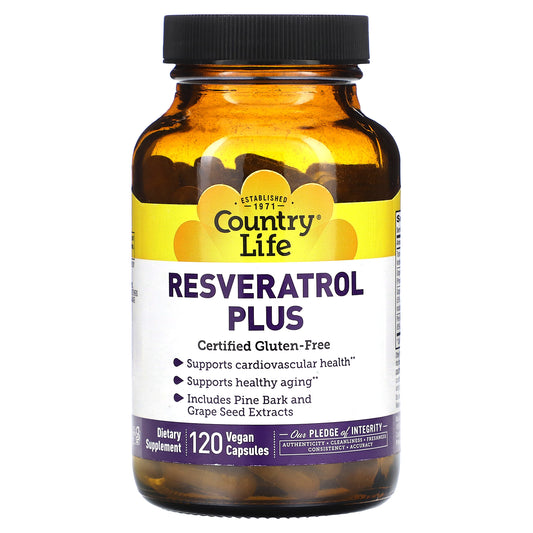 Country Life, Resveratrol Plus, 120 Vegan Capsules