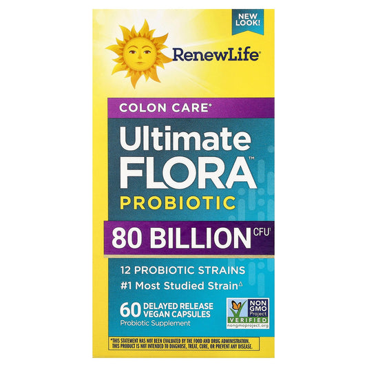 Renew Life, Colon Care Ultimate Flora™ Probiotic, 60 Delayed Release Vegan Capsules