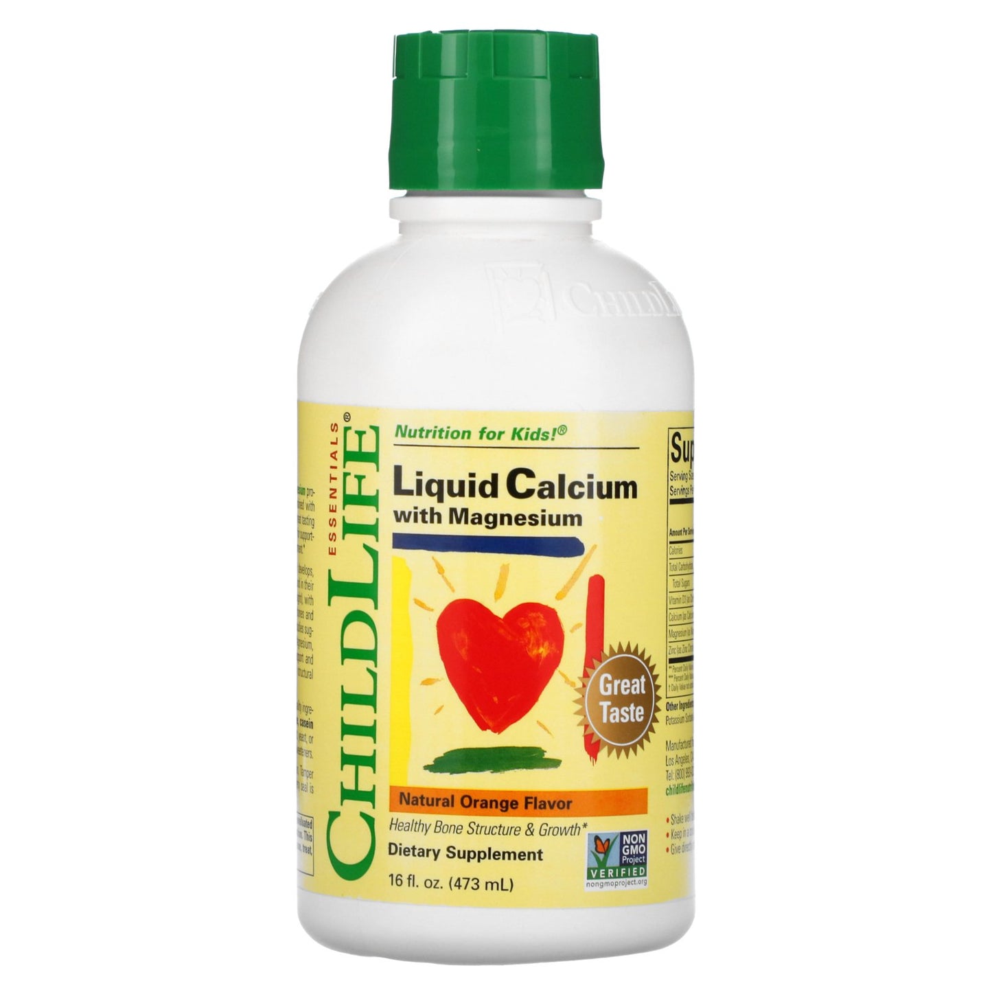 ChildLife Essentials, Essentials, Liquid Calcium with Magnesium, Natural Orange, 16 fl oz (473 ml)