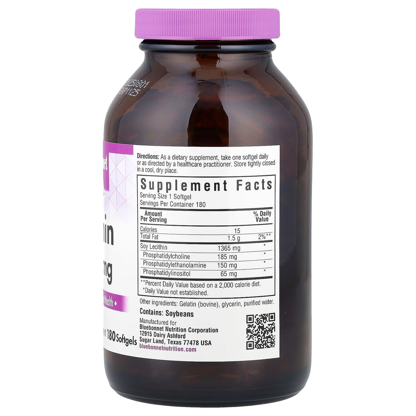 Bluebonnet Nutrition, Lecithin, 180 Softgels