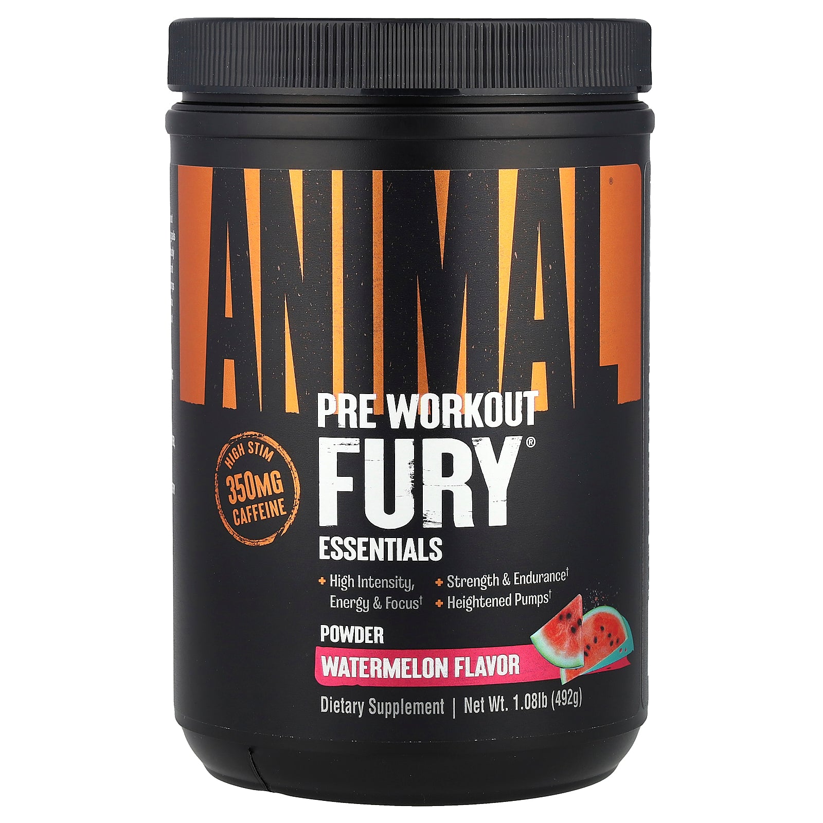 Animal, Fury®, Essentials, Pre Workout, Watermelon, 1.08 lb (492 g)