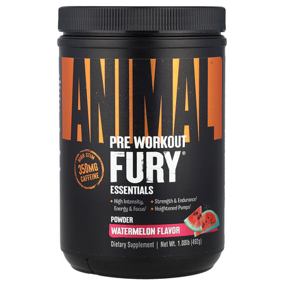 Animal, Fury®, Essentials, Pre Workout, Watermelon, 1.08 lb (492 g)