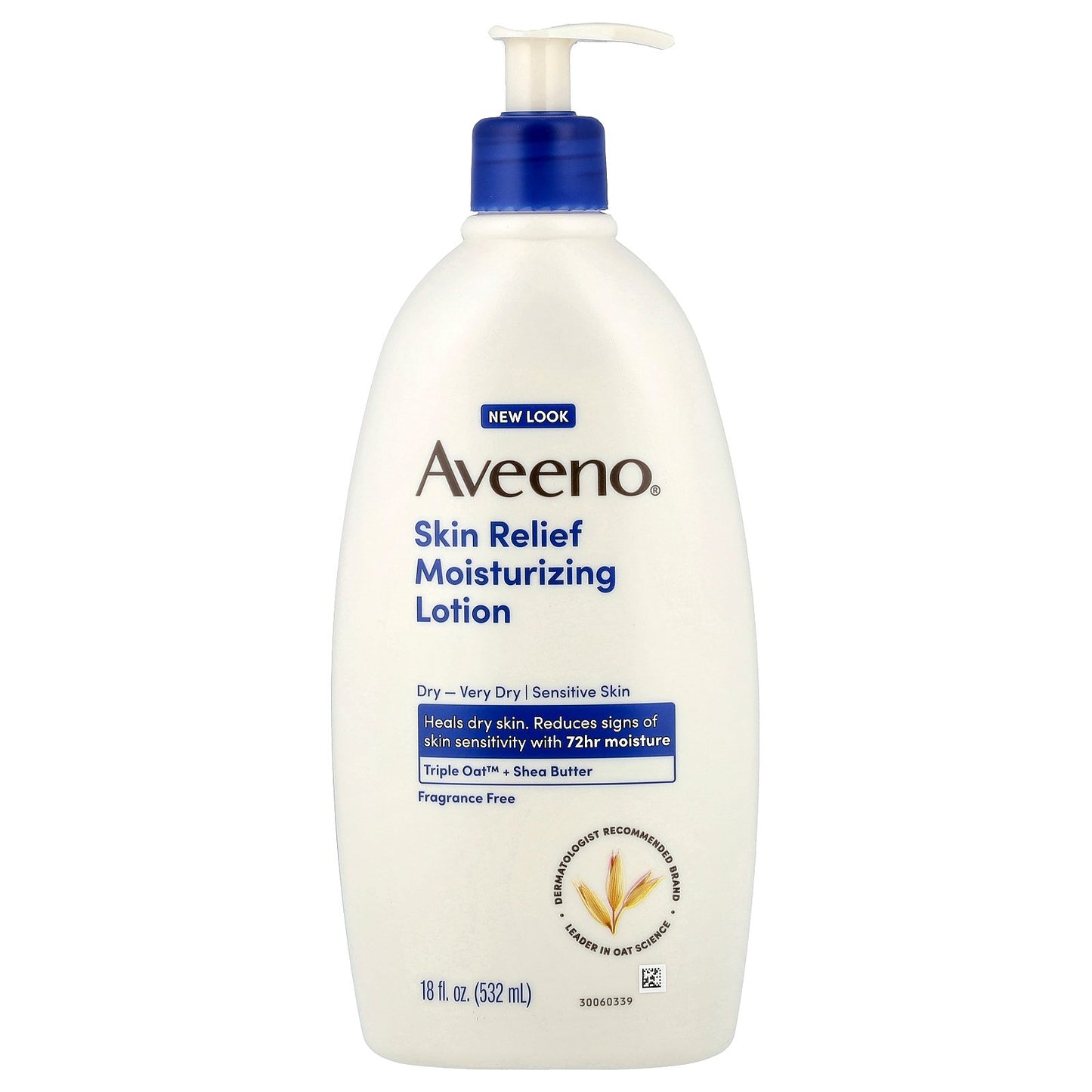 Aveeno, Skin Relief Moisturizing Lotion, For Dry to Very Dry, Sensitive Skin, Fragrance Free, 18 fl oz (532 ml)