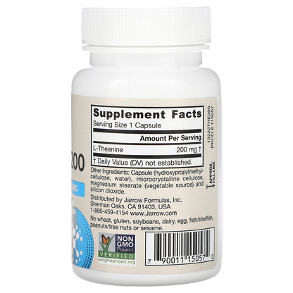 Jarrow Formulas, Theanine 200, 200 mg, 60 Veggie Capsules