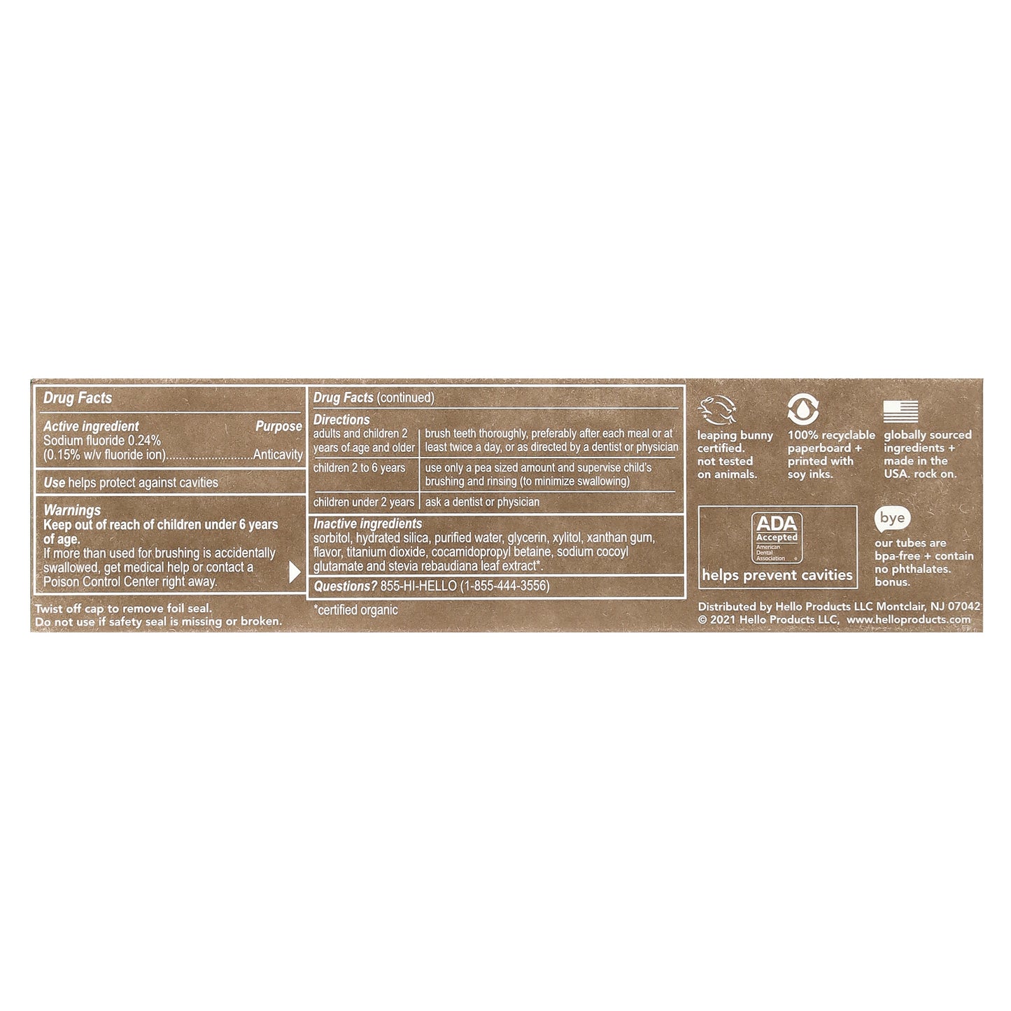 Hello, Kids, Fluoride Toothpaste, Ages 2+, Wild Strawberry, 4.2 oz (119 g)