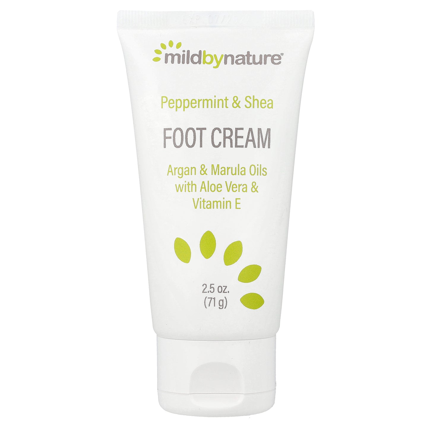 Mild By Nature, Peppermint & Shea Foot Cream with Argan & Marula Oils, 2.5 oz (71 g)