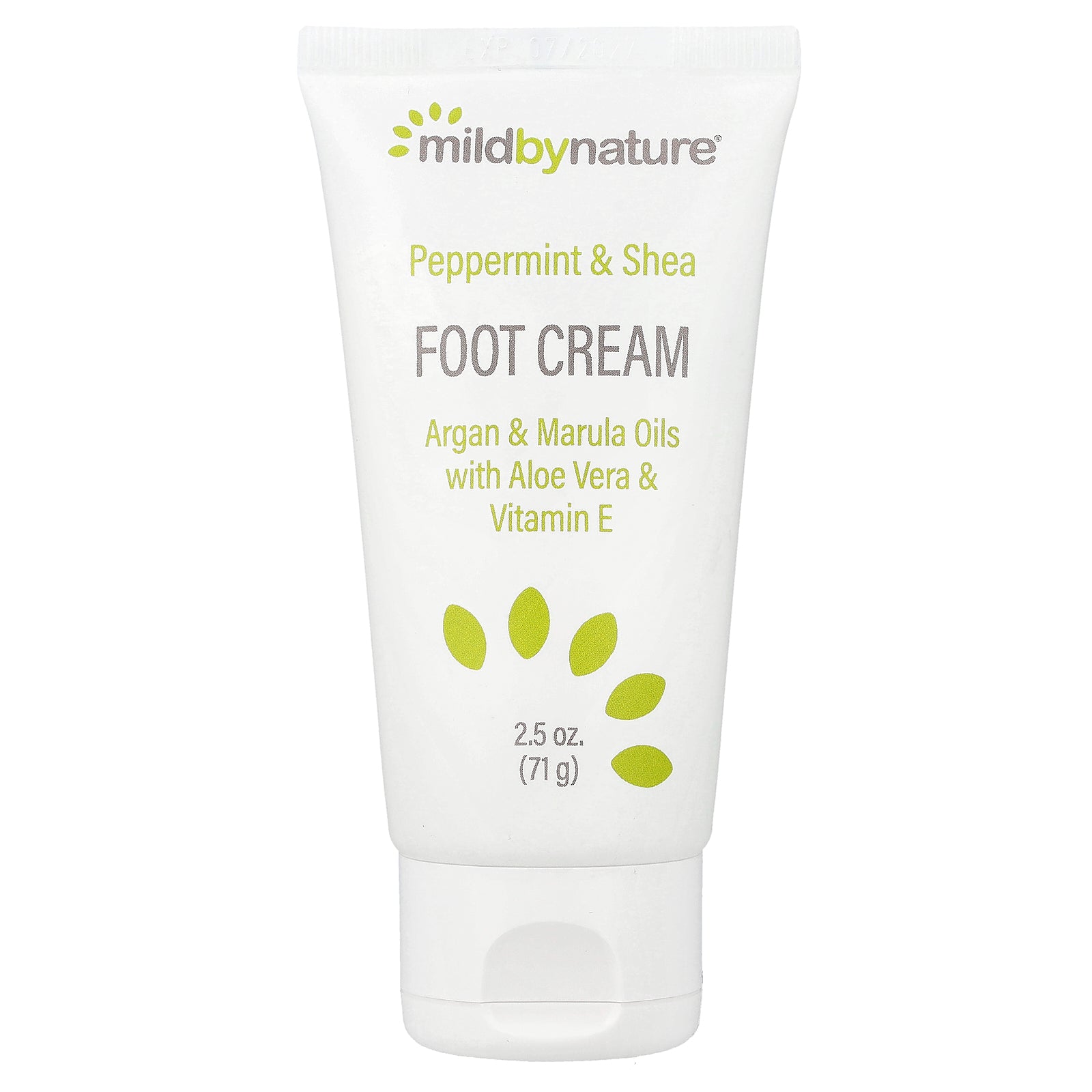 Mild By Nature, Peppermint & Shea Foot Cream with Argan & Marula Oils, 2.5 oz (71 g)