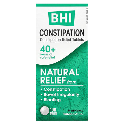 MediNatura, BHI, Constipation Relief, 100 Tablets