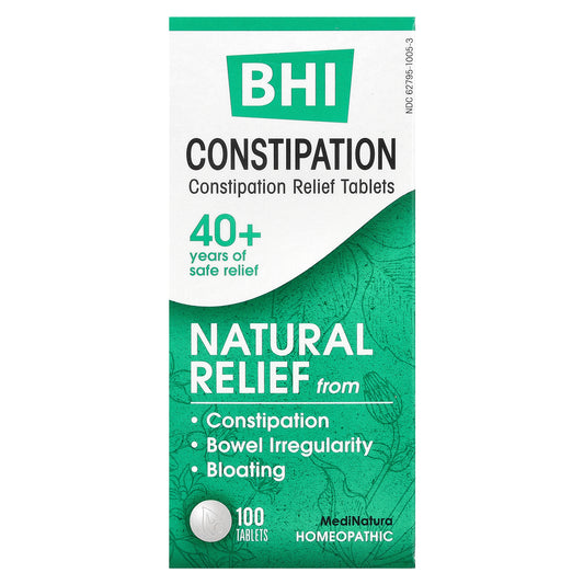 MediNatura, BHI, Constipation Relief, 100 Tablets
