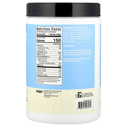 RSP Nutrition, TrueFit®, Grass-Fed Protein Powder Drink Mix, Vanilla, 1.85 lbs (840 g)