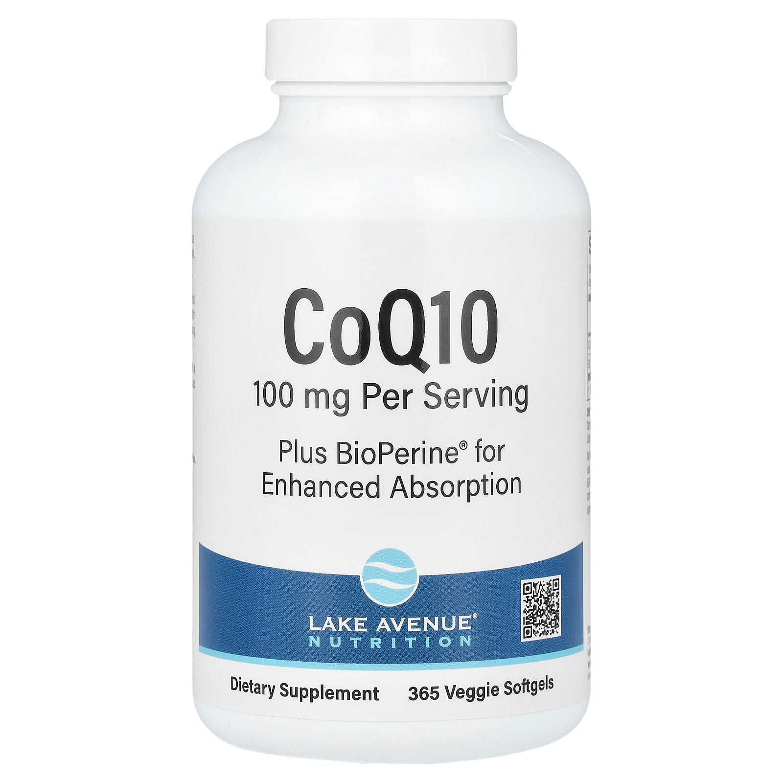 Lake Avenue Nutrition, CoQ10 Plus BioPerine®?, 100 mg, 365 Veggie Softgels